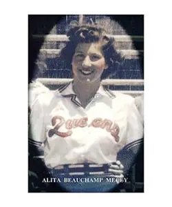 A woman in baseball uniform with the cleveland indians logo.