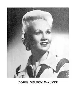 A black and white photo of dodie nelson walker