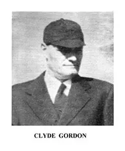 A black and white photo of clyde gordon