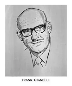 A black and white drawing of a man with glasses.