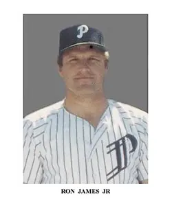 A baseball player in pinstriped uniform with the letter p on his hat.